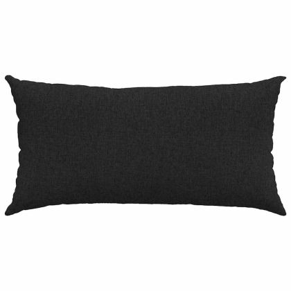 Диван възглавници 2 pcs Черно 80 x 40 cm текстил