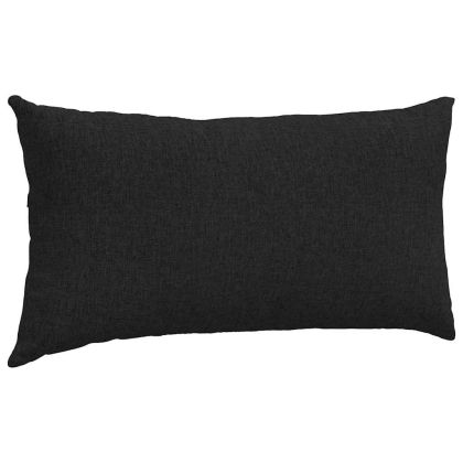 Диван възглавници 2 pcs Черно 80 x 40 cm текстил