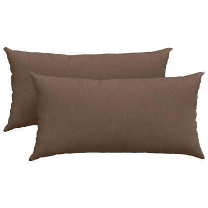 Диван възглавници 2 pcs Кафяво 80 x 40 cm текстил