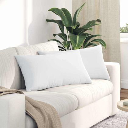 Диван възглавници 2 pcs Бяло 80 x 40 cm текстил