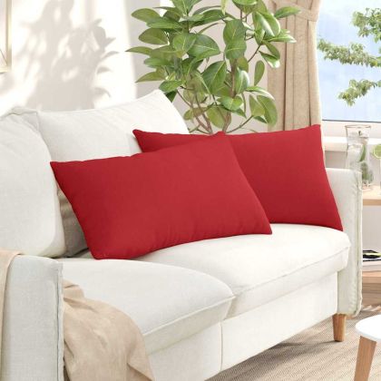 Диван възглавници 2 pcs Червено 80 x 40 cm текстил