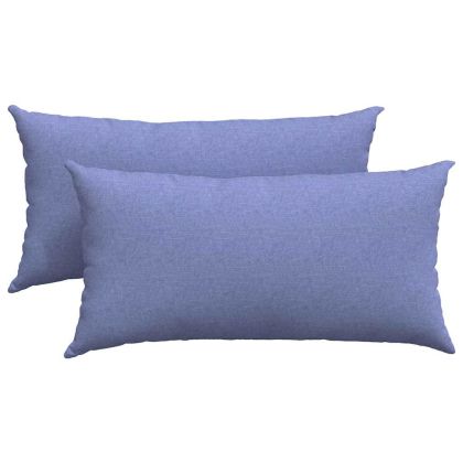 Диван възглавници 2 pcs Дънково син 80 x 40 cm текстил
