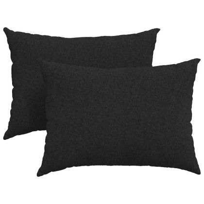 Диван възглавници 2 pcs Черно 70 x 50 cm текстил