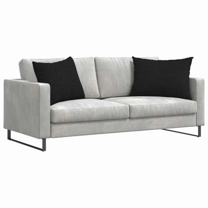 Диван възглавници 2 pcs Черно 70 x 50 cm текстил