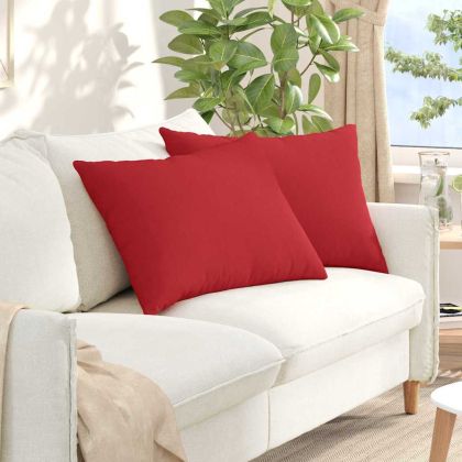Диван възглавници 2 pcs Червено 70 x 50 cm текстил
