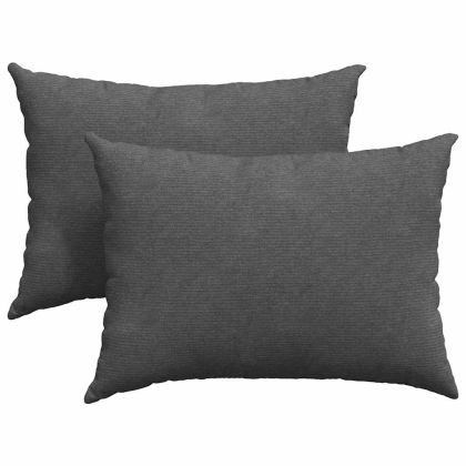 Диван възглавници 2 pcs Тъмен сив 70 x 50 cm Кордюрова тъкан