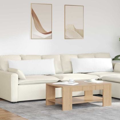 Диван възглавници 2 pcs Бяло 120 x 40 cm текстил