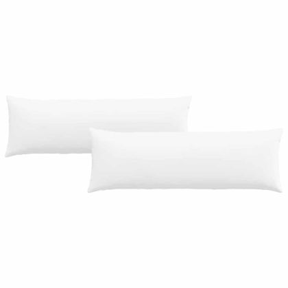 Диван възглавници 2 pcs Бяло 120 x 40 cm текстил