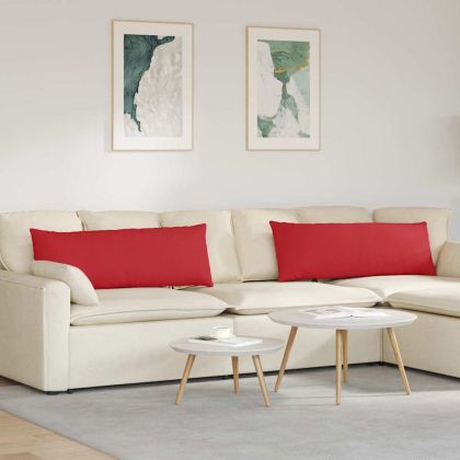Диван възглавници 2 pcs Червено 120 x 40 cm текстил