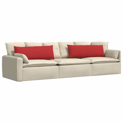 Диван възглавници 2 pcs Червено 120 x 40 cm текстил