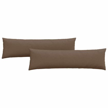 Диван възглавници 2 pcs Кафяво 145 x 40 см текстил