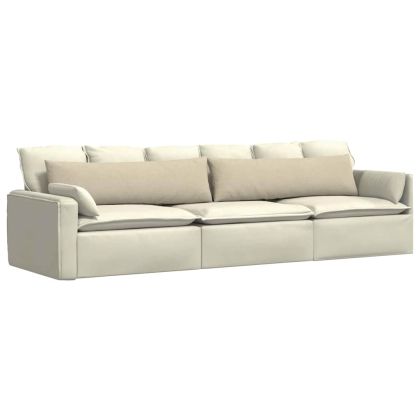 Диван възглавници 2 pcs Крем 145 x 40 см текстил