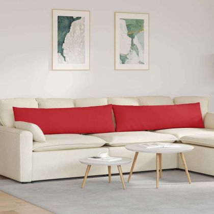 Диван възглавници 2 pcs Червено 145 x 40 см текстил