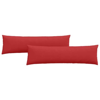 Диван възглавници 2 pcs Червено 145 x 40 см текстил