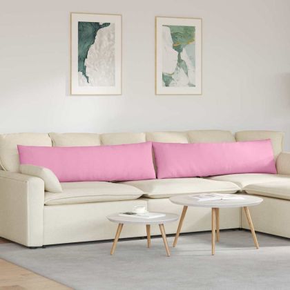 Диван възглавници 2 pcs Розово 145 x 40 см текстил