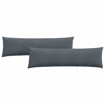Диван възглавници 2 pcs Тъмен сив 145 x 40 см Кордюрова тъкан