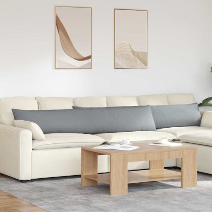 Диван възглавници 2 pcs Светлосиво 200 x 40 см текстил