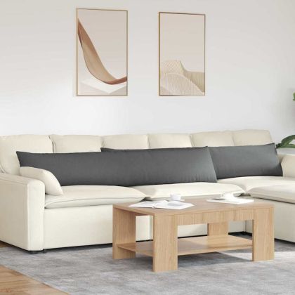 Диван възглавници 2 pcs Тъмен сив 200 x 40 см текстил