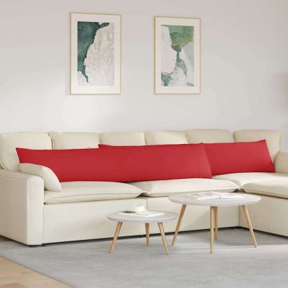 Диван възглавници 2 pcs Червено 200 x 40 см текстил