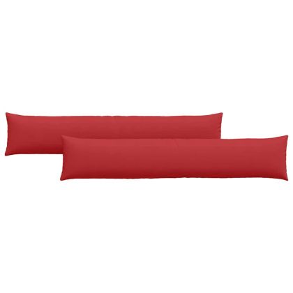 Диван възглавници 2 pcs Червено 200 x 40 см текстил