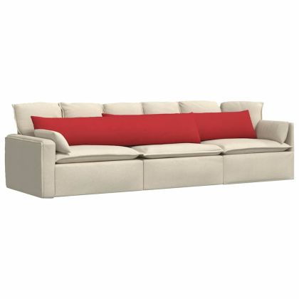 Диван възглавници 2 pcs Червено 200 x 40 см текстил