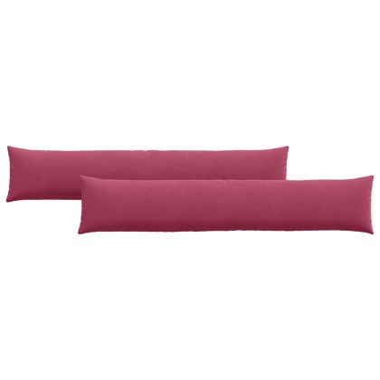 Диван възглавници 2 pcs Виненочервен 200 x 40 см