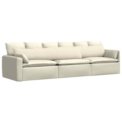 Диван възглавници 2 pcs Крем 200 x 40 см Кордюрова тъкан