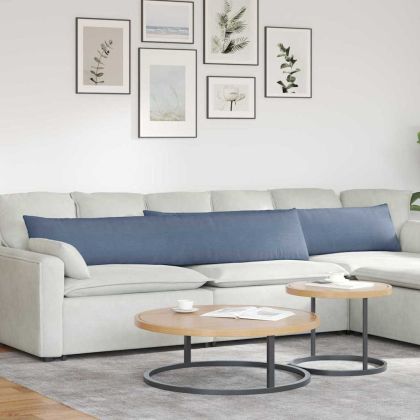 Диван възглавници 2 pcs Синьо 200 x 40 см Кордюрова тъкан