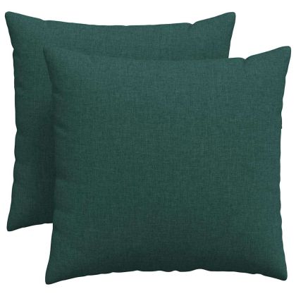 Диван възглавници 2 pcs Тъмен зелен 50 x 50 cm текстил