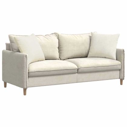 Диван възглавници 2 pcs Крем 50 x 50 cm Кордюрова тъкан