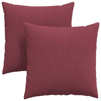 Диван възглавници 2 pcs Виненочервен 60 x 60 cm текстил