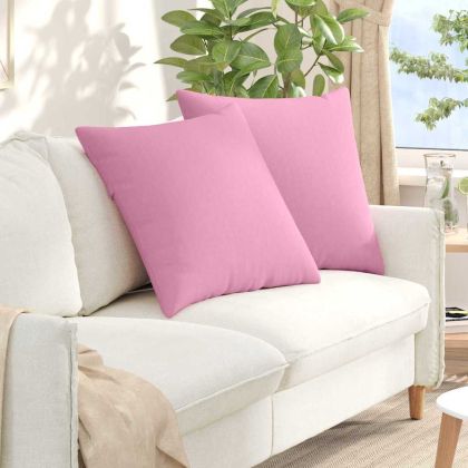 Диван възглавници 2 pcs Розово 60 x 60 cm текстил