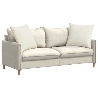Диван възглавници 2 pcs Крем 60 x 60 cm Кордюрова тъкан