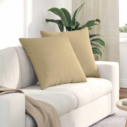 Диван възглавници 2 pcs Сивозелен 60 x 60 cm Кордюрова тъкан