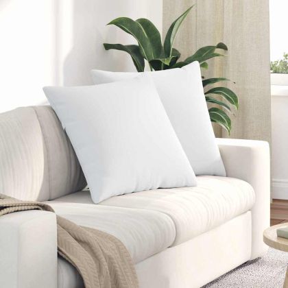 Диван възглавници 2 pcs Бяло 80 x 80 cm текстил