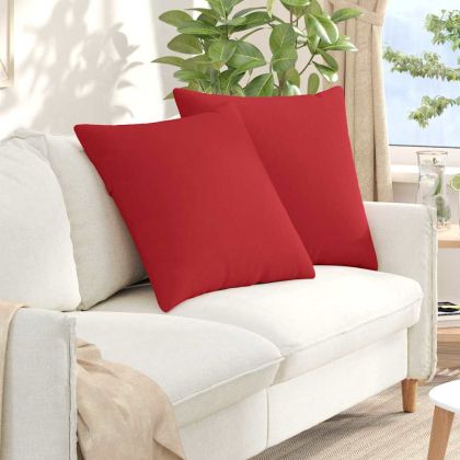 Диван възглавници 2 pcs Червено 80 x 80 cm текстил