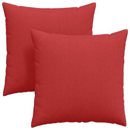 Диван възглавници 2 pcs Червено 80 x 80 cm текстил