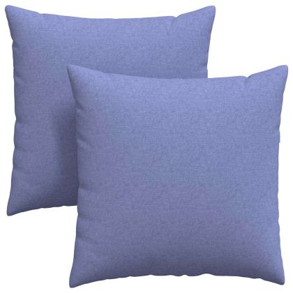Диван възглавници 2 pcs Дънково син 80 x 80 cm текстил