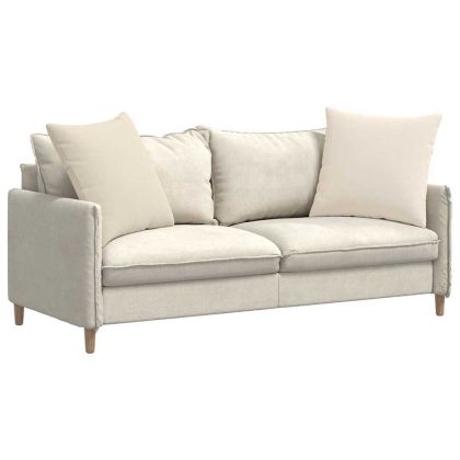 Диван възглавници 2 pcs Бежово 80 x 80 cm текстил