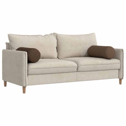 Възглавници валяци 2 pcs Кафяво Ø 25 x 70 см текстил