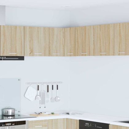 Висящ шкаф Сонома дъб и бяло 57 x 57 x 40 см Инженерно дърво