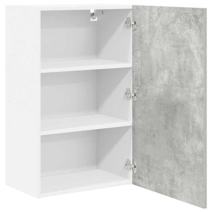Висящ шкаф Бетон сив и бяло 50 x 31 x 80 см Инженерно дърво