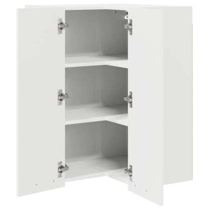 Висящ шкаф със съхранение Бяло 57 x 57 x 80 см Инженерно дърво