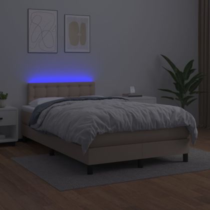 Боксспринг легло с матрак LED капучино 120x200 см