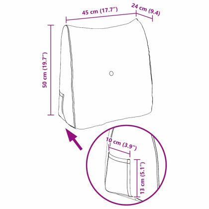 Възглавница за гръб Полицейско синьо 45 x 24 x 50 см Кадифе