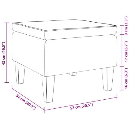 Табуретка с дървени крака, кремава, кадифе