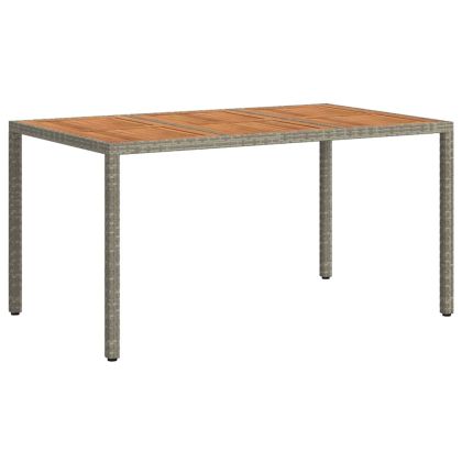 Градинска маса Сив 150 x 90 x 75 cm полиратан