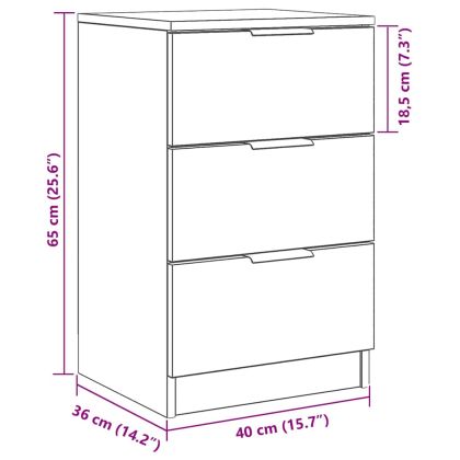 Нощен шкаф 2 pcs Черния дъб 40 x 65 x 65 см Инженерно дърво