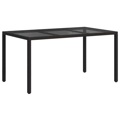 Градинска маса Черно 150 x 90 x 75 cm полиратан