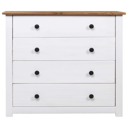 Страничен шкаф, бял, 80x40x73 см, бор, Panama Range